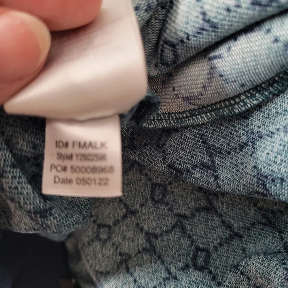 DKNY Womens Teal Logo Print Henley Top and Wide Leg Pajama Set XL New Lounge - Picture 6 of 16
